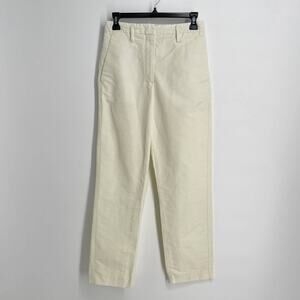Golden Goose Linen Cotton Blend Pants Womens Sz XS Pale Yellow Straight Leg
